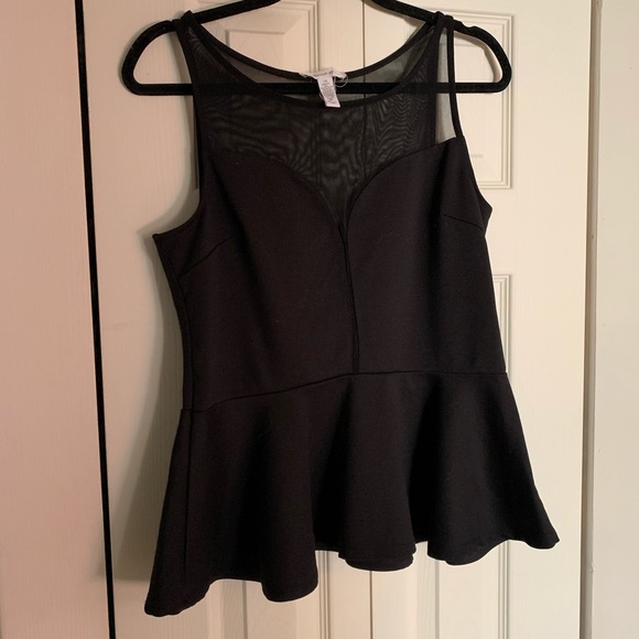 Ambiance Tops - AMBIANCE APPAREL black peplum shirt